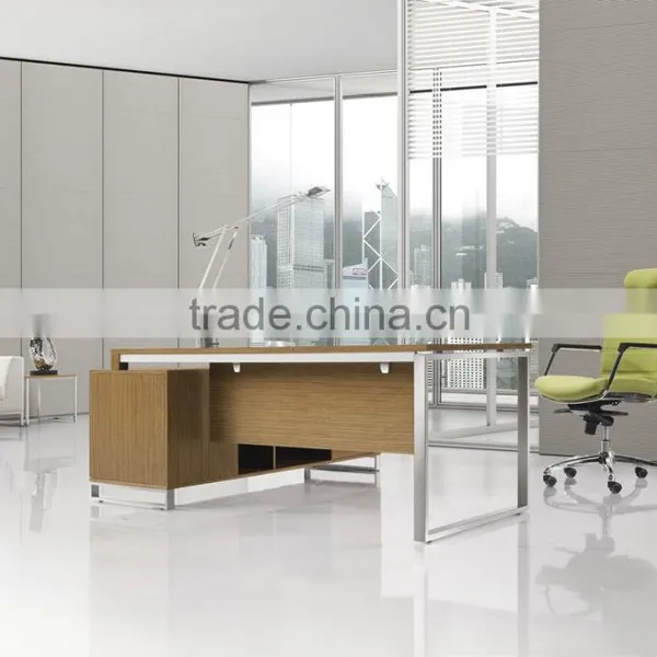 DT-14 High End Stainless Steel Base Office Table Modern Design MDF Executive Table photo-4