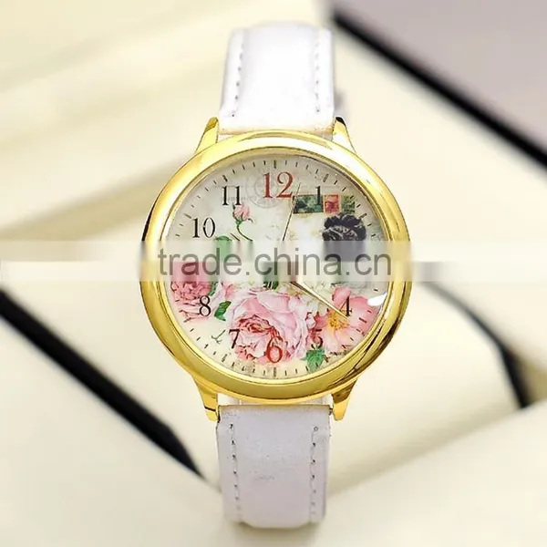 Fancy Calibrated Women Floral Rose Flower Quartz Casual Watch photo-2