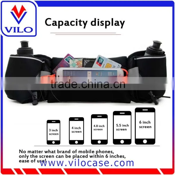 Hydration Running Belt With 2BPA Water Bottles, Adjustable Waist Pack / Workout Pouch / Wallet Fanny Pack Bag photo-6