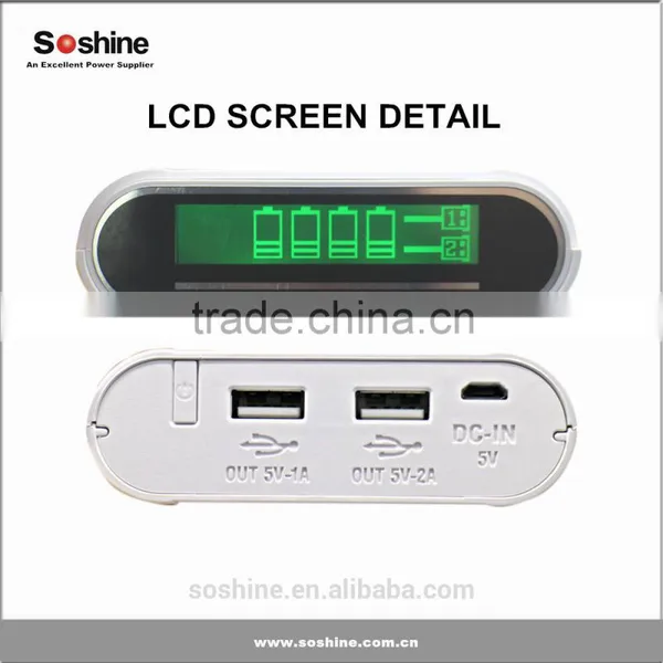 Soshine E3 Mobile Power Bank Box for 4pcs 18650 Batteries, Smart Battery Charger photo-6