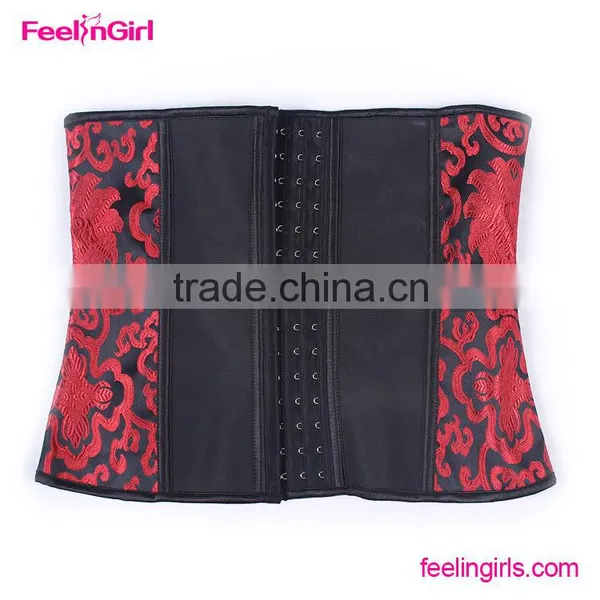 High Quality Black And Red Women Latex 9 Steel Boned Corset photo-6