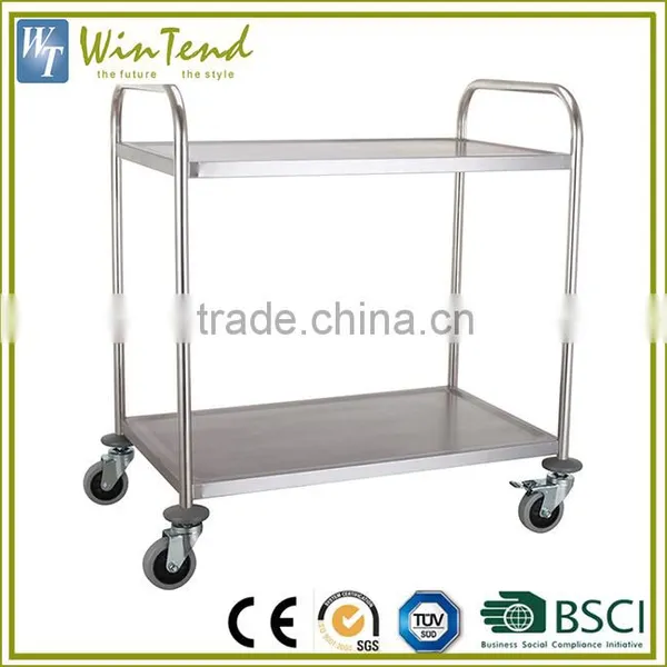 Commercial 2 Tier Stainless Steel Heavy Duty Catering Trolley on Wheels photo-2