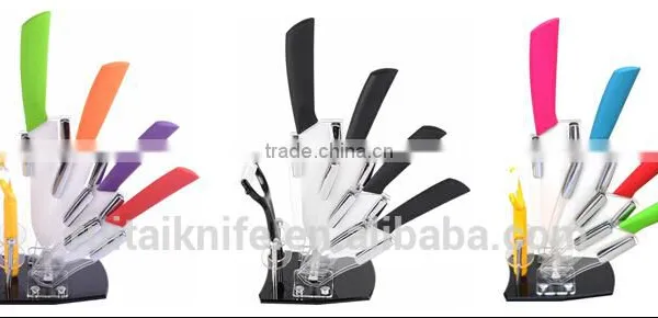 2016 New Design 6pcs Ceramic Knife Set With TPR Handle