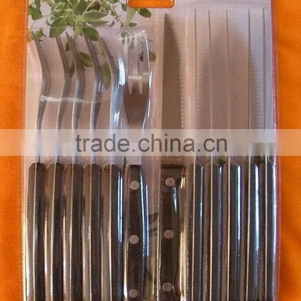12Pcs Kitchen Steak Knife & Fork Set