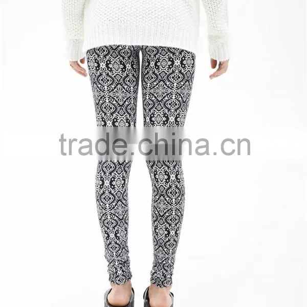 OEM Baroque Pattern Slim Skinny Women Leggings Stretchy Pants Jeggings Pencil Pants photo-3