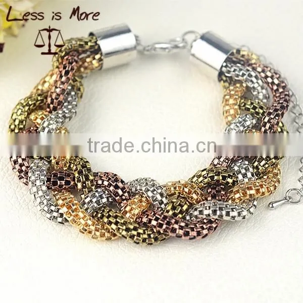 Gold,silver ,rose Gold Clasp Chain Braclet ,hollow Bracelet for Men photo-2