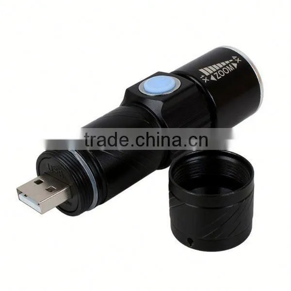 C92 Build in Battery Adjustable Usb Flash Drive Flashlight photo-3