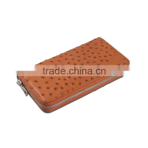 Genuine Ostrich Skin Manufacturers News Orange Ladies Hand Purse photo-3