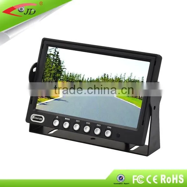 800 x 400RGB 7inch LCD Car Rearview Monitor With 4 Ways RCA Video Input
