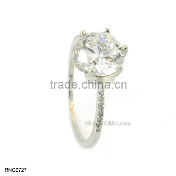 Simple Fashion Engagement Wedding Antique Copper Ring Plated White Gold photo-2