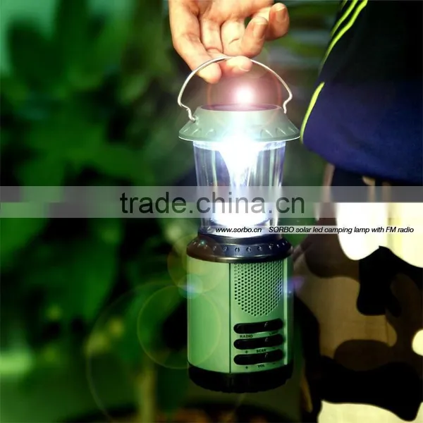 Popular Multifunctional FM Alarm Clock Radio Emergency Lantern With Handheld Solar Rechargeable Torch Light photo-5
