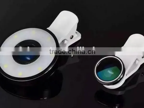12 LED Camera Flash Fill Light 6 in 1 USB Selfie LED Spotlight for Smartphone With Fish Eye Lens Wide Angle Lens Microspur Lens photo-5
