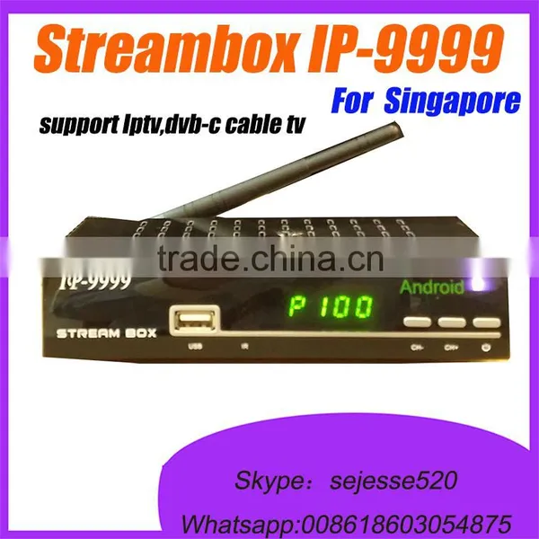 2016 Stream Box Dvb-c Android+Cable Receiver Stream Box Ip-9999 Set Top Box for Singapore+DVB IPTV Replace Streambox c1 photo-2