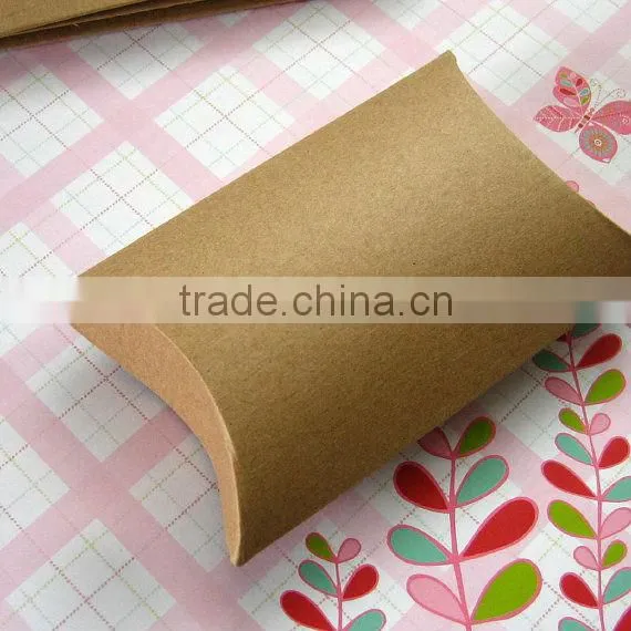 Recycled Kraft Paper Pillow Box for Gift photo-2