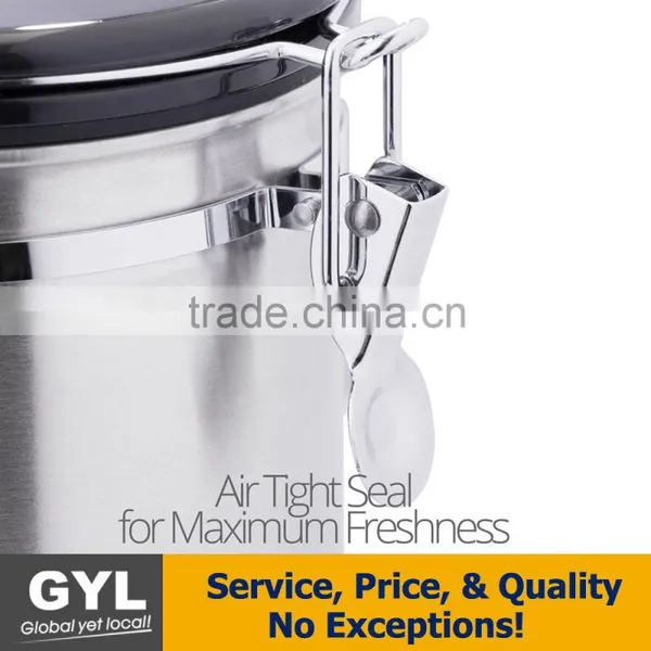 Stainless Steel Vacuum Sealed Airtight Canister With Built-in CO2 Gas Vent Valve and Date Tracking Wheel for Coffee Beans and Co photo-4