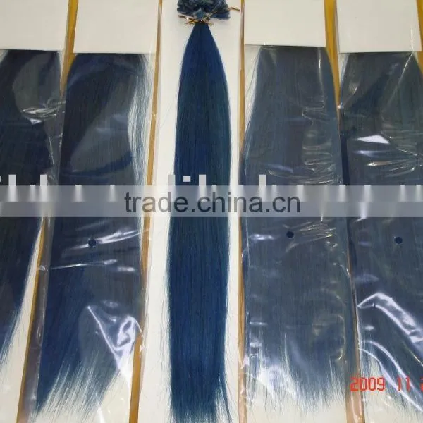 Keratin Hair Extension-brazilian Hair /blue Color Hair Extension