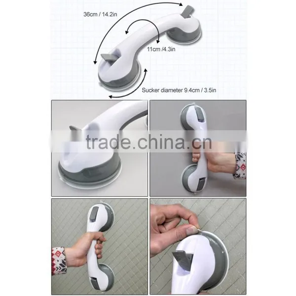 Secure Grip Rail Helping Handle Bathroom Bath Shower Double Locking Suction Cup photo-3