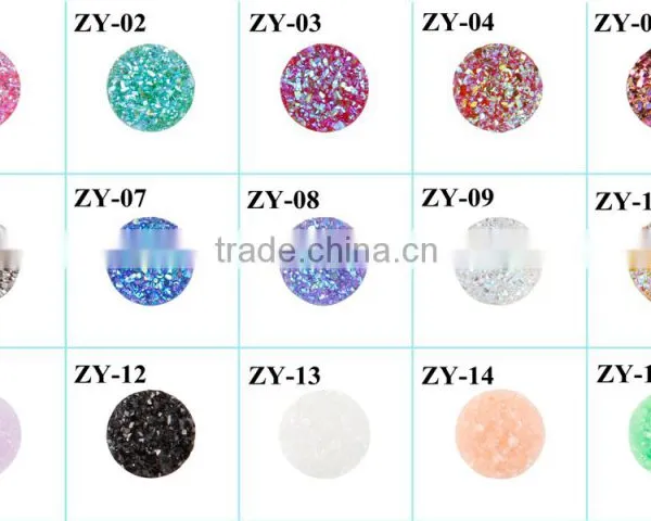 12mm Flat Back Resin Druzy Cabochons Wholesale photo-5