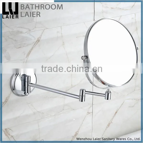 Direct Marketing Factory Round Desgin Brass Chrome Finishing Double Face Bathroom Accessories Wall Mounted Bathroom Mirror photo-2