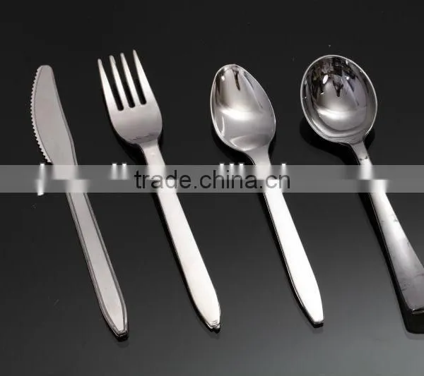 Hot Selling Silver Coated Decorative Plastic Cutlery