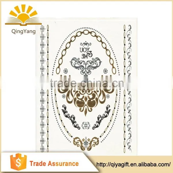 Custom Body Temporary Gold Silver Custom Sticker Flash Tattoo