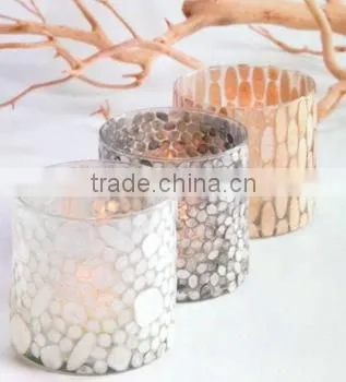 Capiz Glass Votive Holder - White
