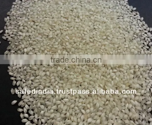 White, round grain rice