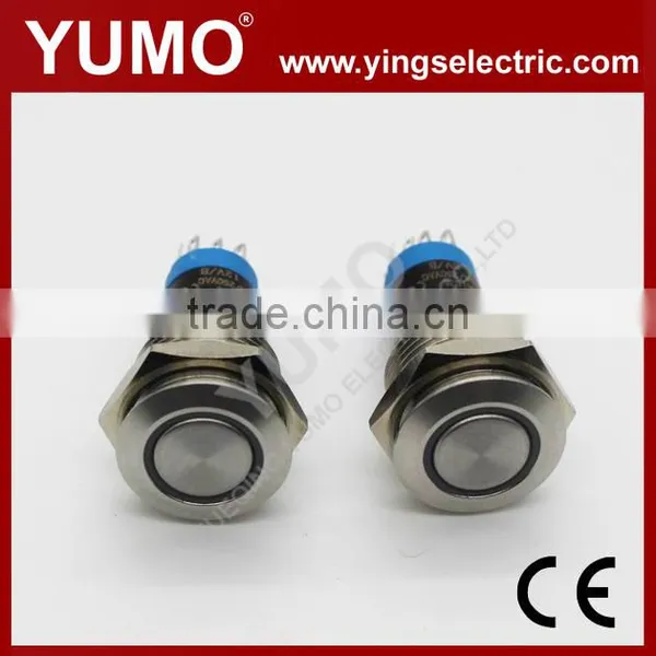 LA16JSF-11E Blue Push Button Monetary With Lamp Stainless Steel 12V DC photo-5
