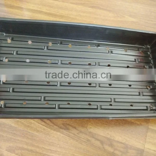 1020 Trays Black Plastic Large Hydroponic Fodder Tray for Wheat Grass With Holes photo-2