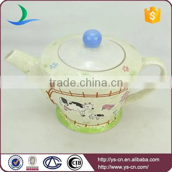 Simple Style Ranch Decal Ceramic Tea Pot For Home photo-2