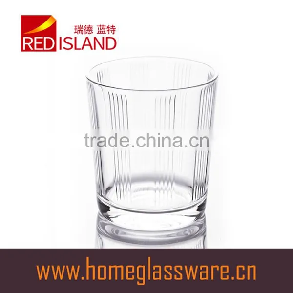 300ml Clear Glass Cup With Small Bubbles at the Bottom and Embossed Letter for Drinking photo-4