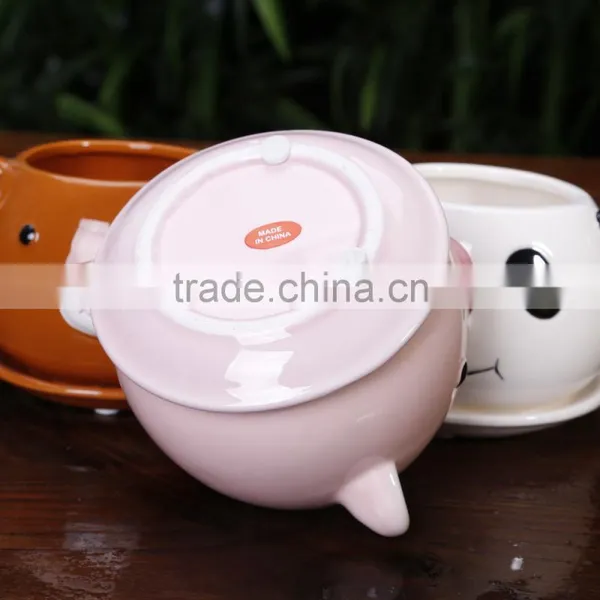 New Design Cartoon Ceramic Succulent Animal Shape Garden Planter photo-6