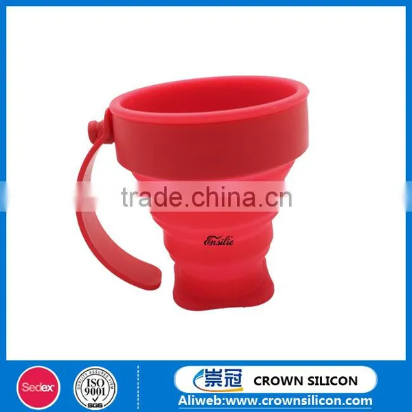 New Design Colorful Collapsible Silicone Rubber Drinking Cup With Lid photo-2