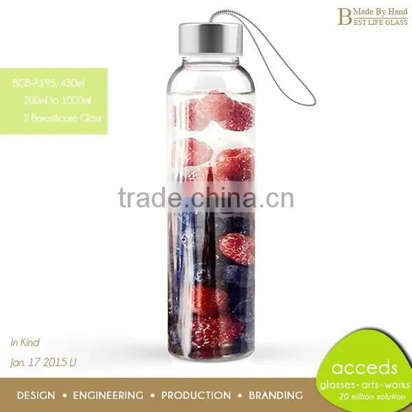 Borosilicate Heat Resistant Glass Travel Bottle BPA Free photo-3