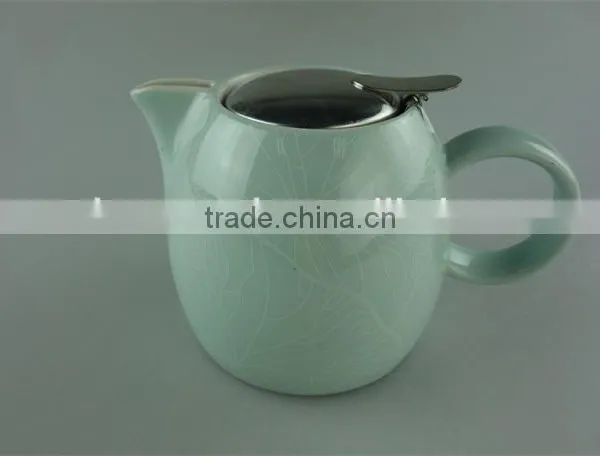 Stock Glazed Ceramic Teapot With Iron Cover With Cheap Price photo-3