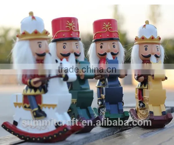 Resin Nutcracker Soldier Toy Christmas Decoration Rocking Horse photo-4