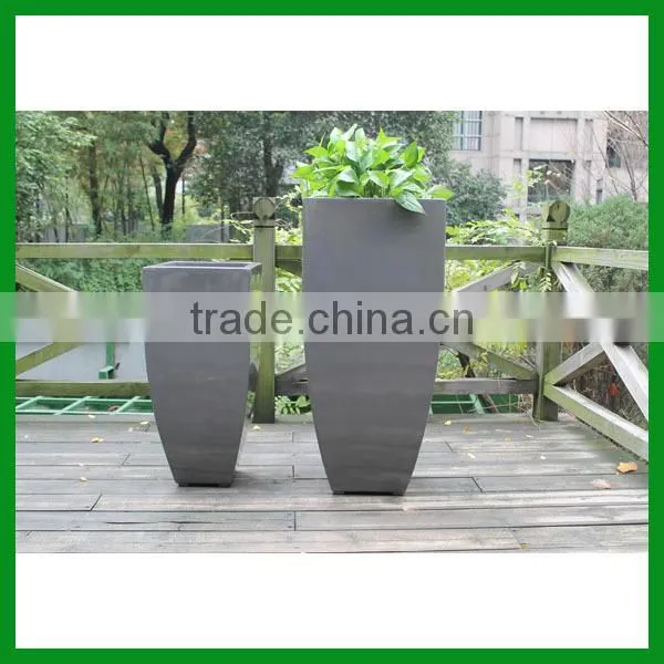 FO-288 Tall Square Decorative Fiberglass Flower Planter Pots photo-2