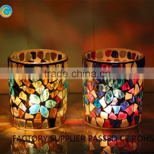 Wholesale Mosaic Tin Candle Holders Glass photo-2