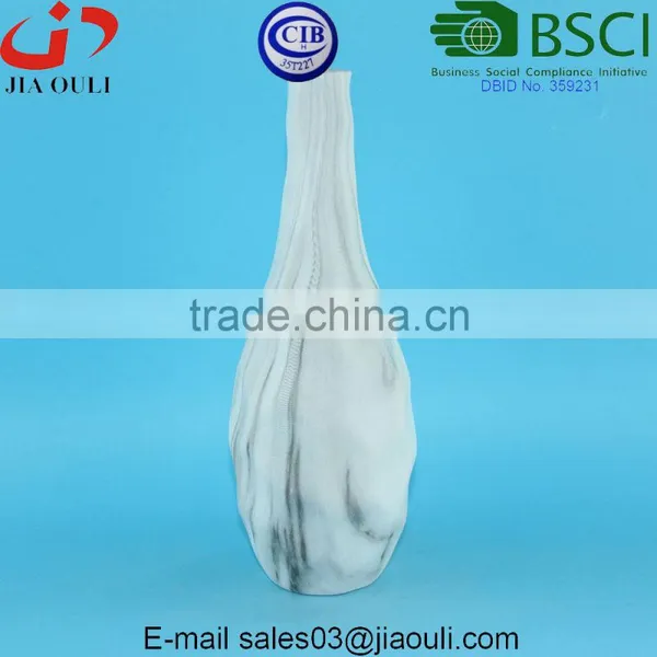 New Design Water Transfer Printing Ceramic Home Decor Vase White Marble Color photo-2