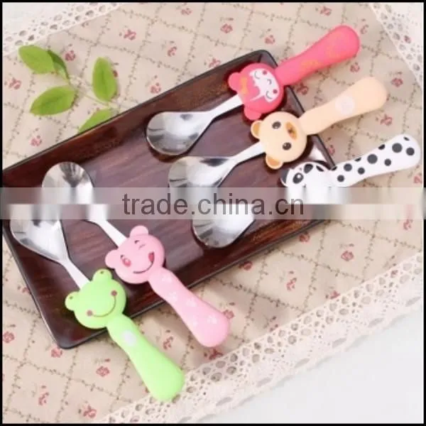 2015 Hot Sell Cartoon Food Grade Plastic Handle Stailess Steel Spoons Supplier in China,food Grade Plastic Spoons Supplier photo-4
