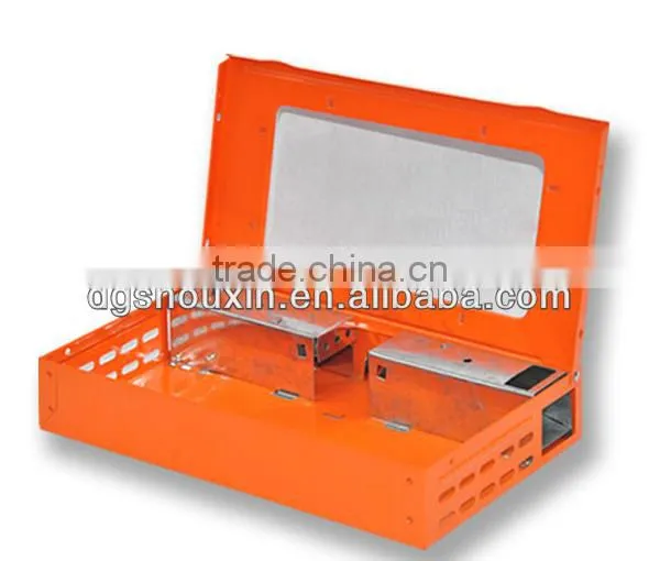 Orange Powder Coating Living Catch Mouse Trap With Clear Window SX-5003CLOR photo-3