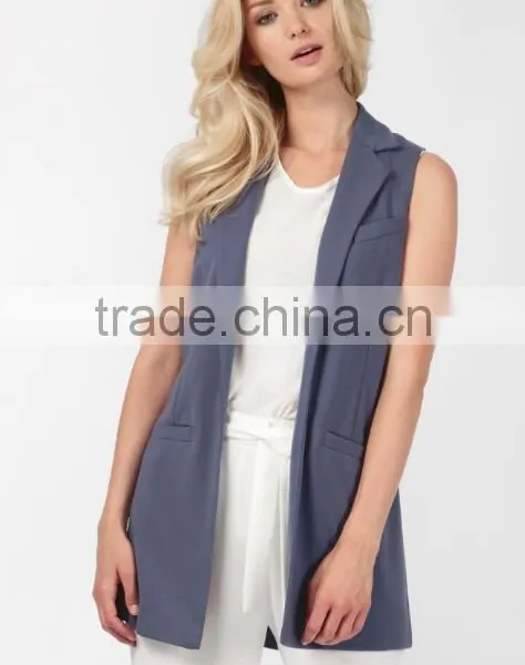 Sleeveless Jacket Bulk Wholesale Perfect Spring Vest Front Pocket Ponte Sleeveless Outdoor Jacket For Girls Fancy photo-2