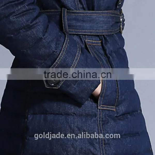 Hooded Thick Fashion Women's Clothing Denim Down Jacket Women Winter Down Jacket photo-4