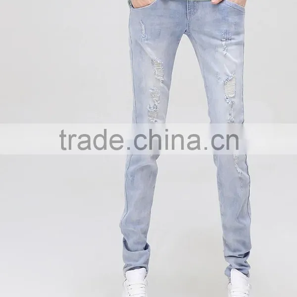 Autumn Latest New Design Women Funky Ripped Denim Jean Pants photo-3