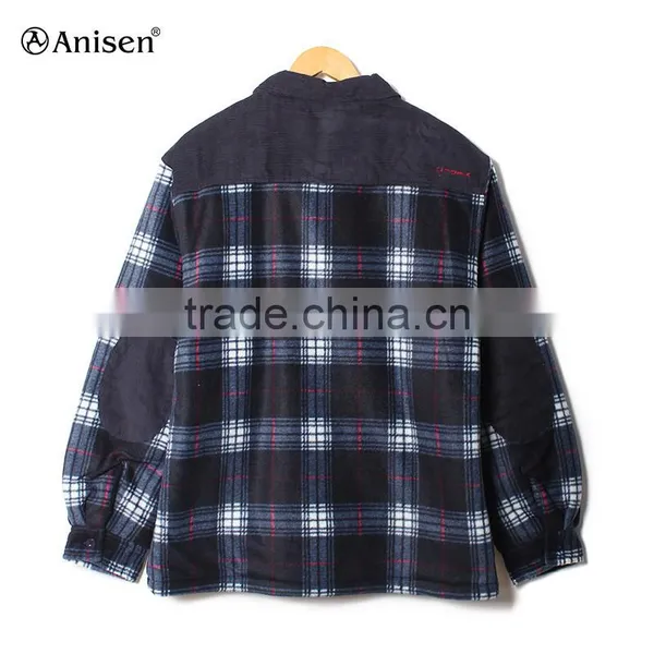 Wholesale Custom Design Hooded Men Fleece Plaids Jacket photo-2