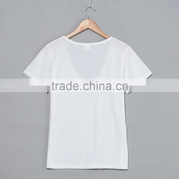 Deep Scoop Neck Women T Shirts.sublimation Blanks. Print Your Own Design. Real Factory. 3-5 Day Production Time photo-2