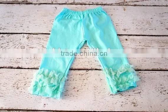 Newest Design Children's Clothing Pant Kids Plain Red Legging Girls Ruffle Lace Trouser photo-2