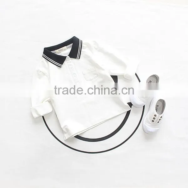 1-8 Years 2017 Wholesale Autumn Cotton Full Sleeves Blouses Solid Color Kids Boys Shirts (pick Size Color) photo-4