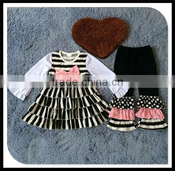 2016 Giggle Moon Remake Outfits Wholesale Children's Boutique Clothi Cotton Dress and Pant Ruffle Outfits photo-3