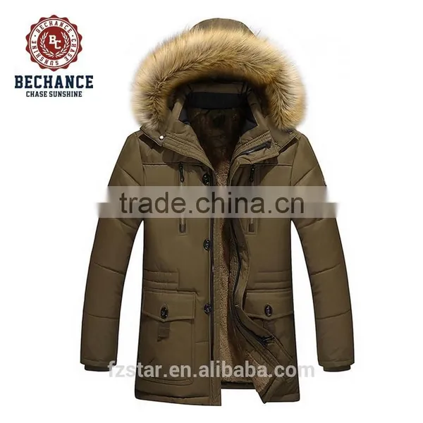 Men's Fashionpadded Coat With Fur Hood photo-2
